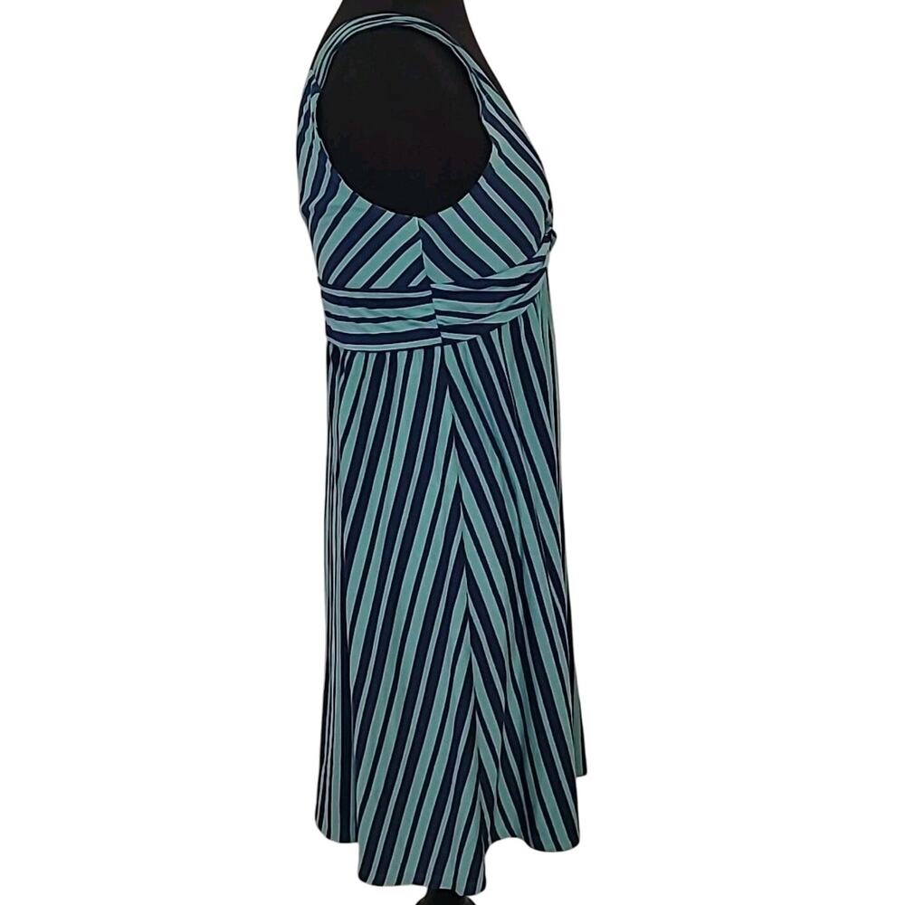 Patagonia Dress Women M Blue Stripe Coastal Cottagecore Romantic Travel Eco Chic - Picture 3 of 7